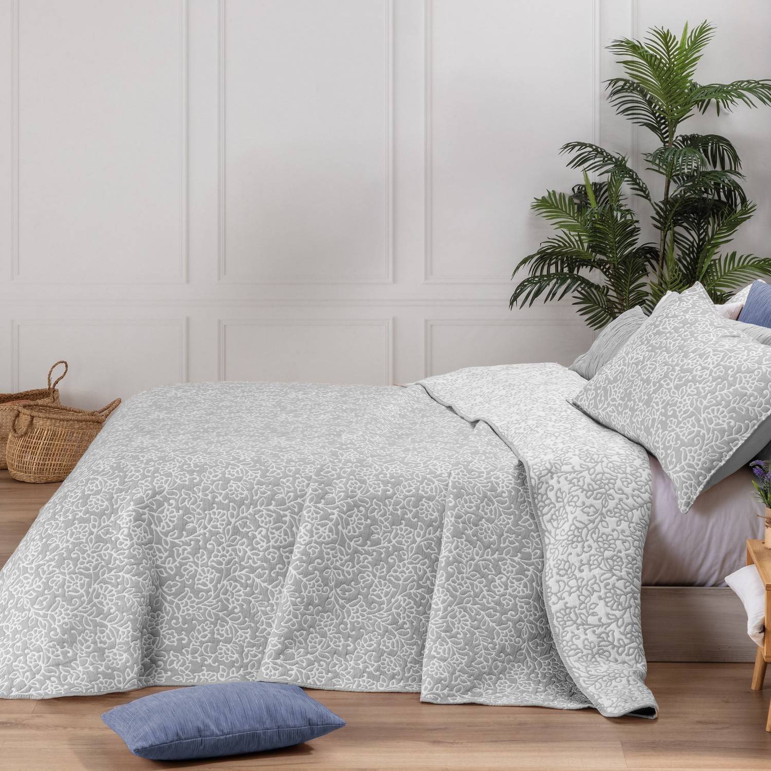 Colcha Cubrecama Jacquard Reversible Floral Maltes 903 tiendas pavo al mejor precio